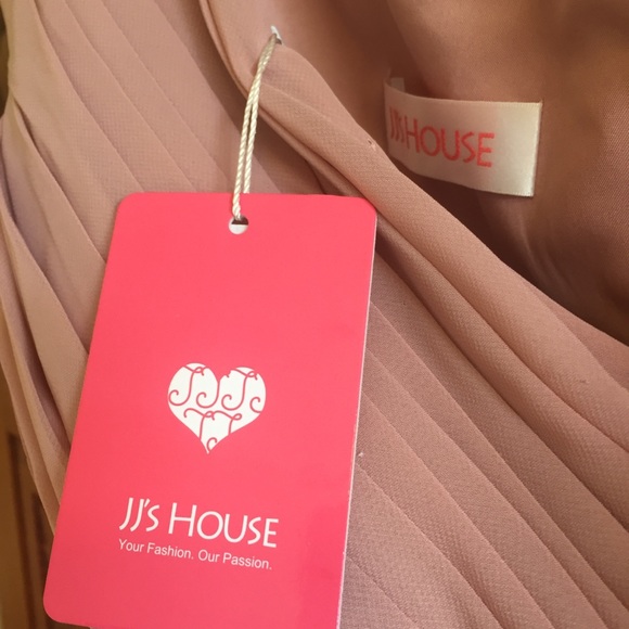 JJ’S HOUSE womens 16 special occasion formal dress dusty pink pockets NEW - Picture 8 of 15